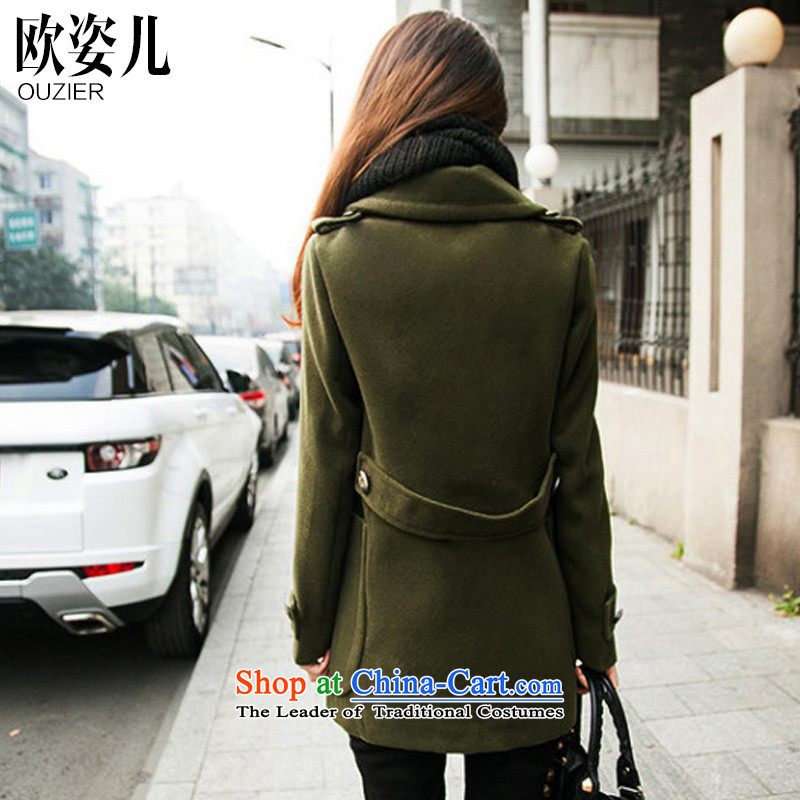 Gigi Lai Yee 2015 OSCE autumn and winter new stylish wool coat girl in gross? Ms. long suit washable wool a blue jacket XL, OSCE-OUZIER Gigi Lai) , , , shopping on the Internet