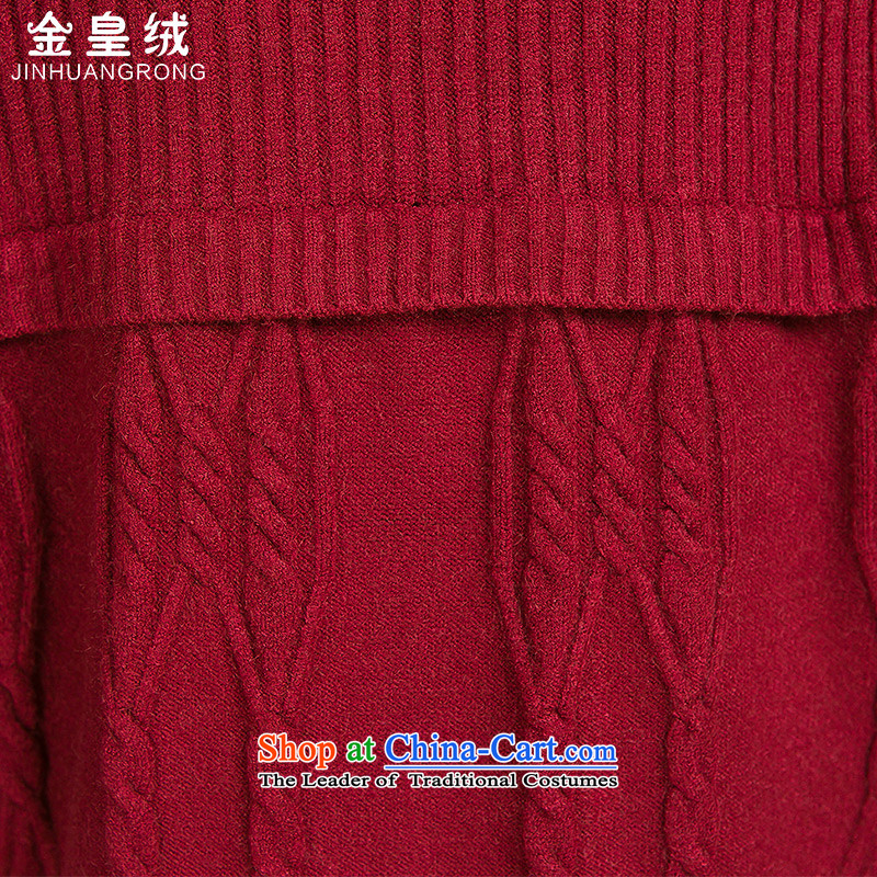 Jinhuang lint-free to xl women's dresses autumn and winter 2015 mm thick Korean version in the thin long forming the Netherlands sweater skirt thick red large 2XL, Jinhuang wool (jinhuangrong) , , , shopping on the Internet