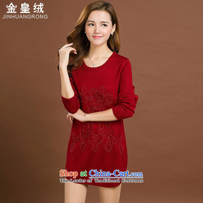 Jinhuang relaxd A lint-free large sweater skirt female thick MM to XL 2015 autumn and winter thick woolen knitted dresses navy blue large 4XL, Jinhuang wool (jinhuangrong) , , , shopping on the Internet