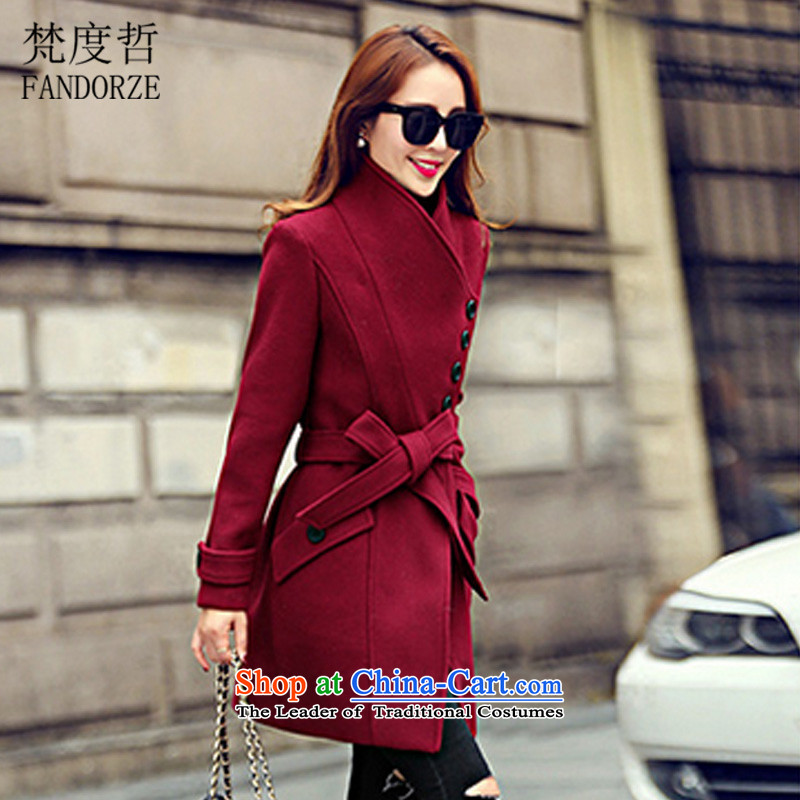 Van Gogh degrees-chul 2015 winter clothes on the new new woolen coats female Korean? woolens Stylish coat in the Sau San long-sided flannel wool coat U052? BOURDEAUX XL, Van Gogh degrees-chul (FANDORZE) , , , shopping on the Internet