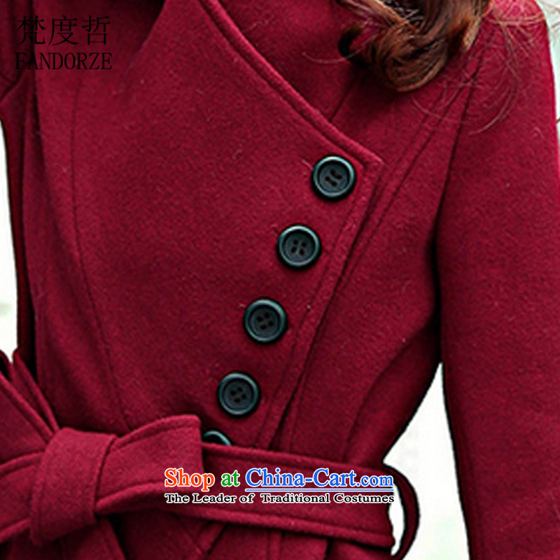 Van Gogh degrees-chul 2015 winter clothes on the new new woolen coats female Korean? woolens Stylish coat in the Sau San long-sided flannel wool coat U052? BOURDEAUX XL, Van Gogh degrees-chul (FANDORZE) , , , shopping on the Internet