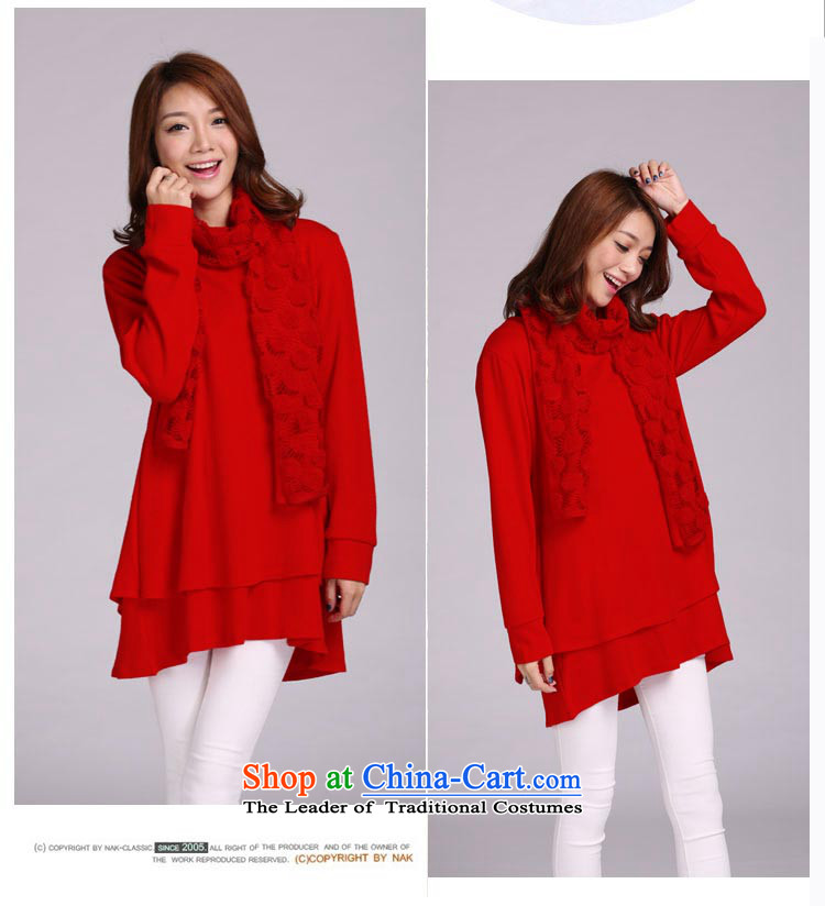 The Gangnam taste large autumn and winter 2015 women to increase sweater, forming the long-sleeved T-shirt with round collar scarf leave in two long of ladies' knitted shirts 3XL black skirt recommendations 160-180 catty picture, prices, brand platters! The elections are supplied in the national character of distribution, so action, buy now enjoy more preferential! As soon as possible.