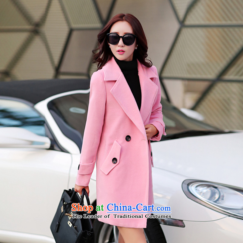Under the agreement, wool coat women 2015? autumn and winter new Korean fashion Sau San Mao jacket girl in long?) 8,605 pink XL, pursuant to the land has been pressed shopping on the Internet