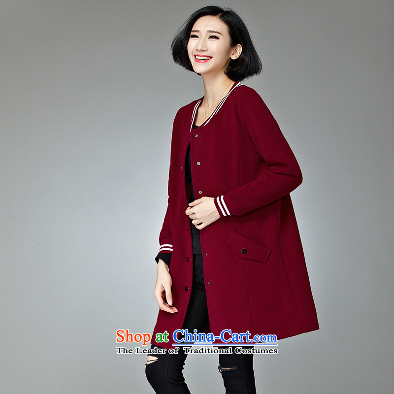 The Eternal Soo-To increase the number of female jackets for winter 2015 new product expertise mm thick people replace autumn sister video in thin long Korean autumn and winter coats sweater jacket bourdeaux 2XL, eternal Soo , , , shopping on the Internet
