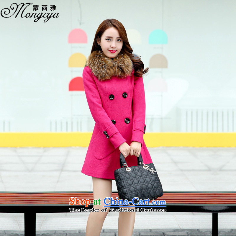 Moncy Nga Jacket coat female gross? 2015 autumn and winter female new a windbreaker. Long Korean lapel campaign for relaxd beauty gross sub Video thin double-the red _without gross collar_ L