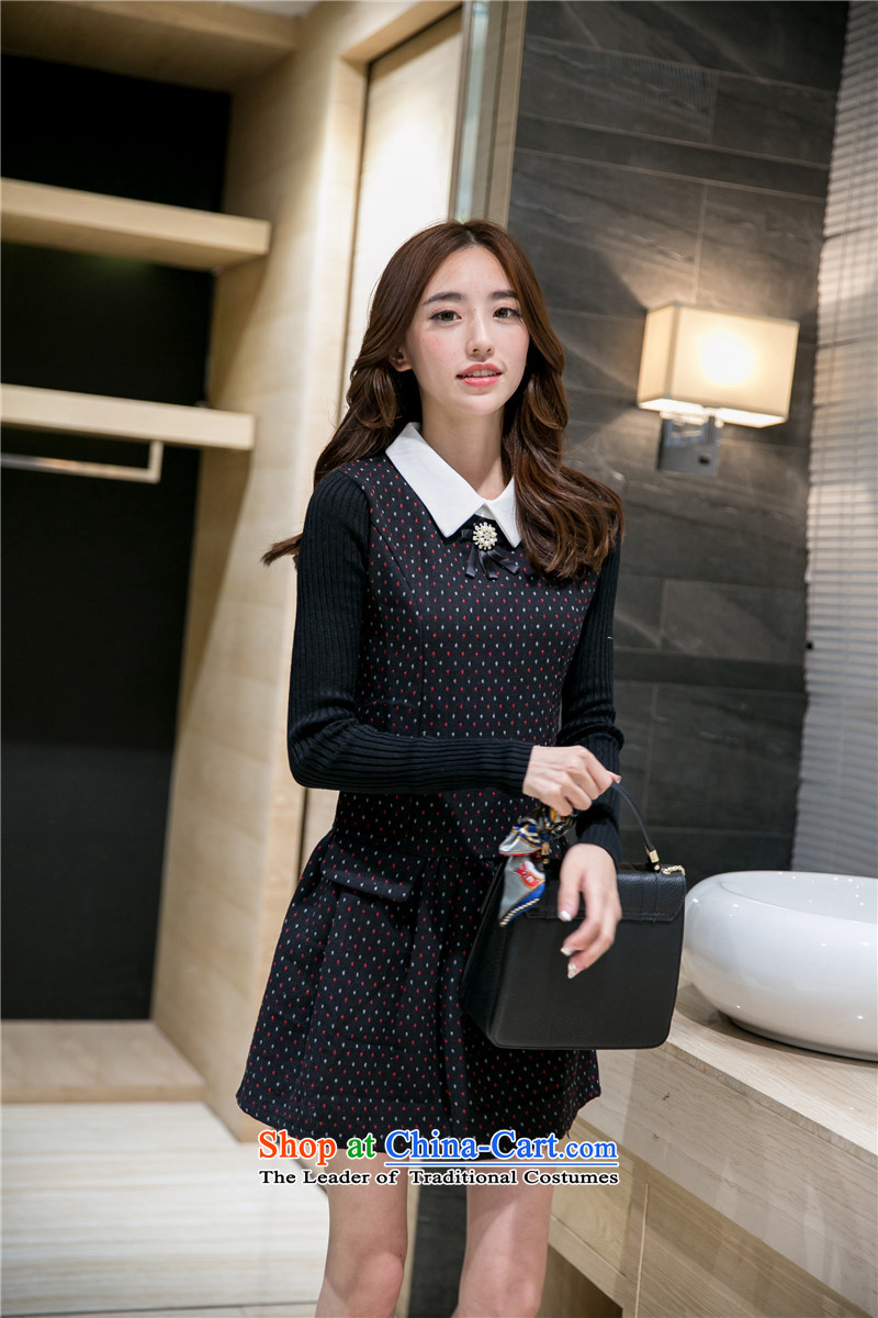 In accordance with the CEN 2015 bathing in the autumn and winter new Korean version of large Fat MM sweet dolls code for gross stitching Knitted cuffs? dresses 253# Blue M picture, prices, brand platters! The elections are supplied in the national character of distribution, so action, buy now enjoy more preferential! As soon as possible.