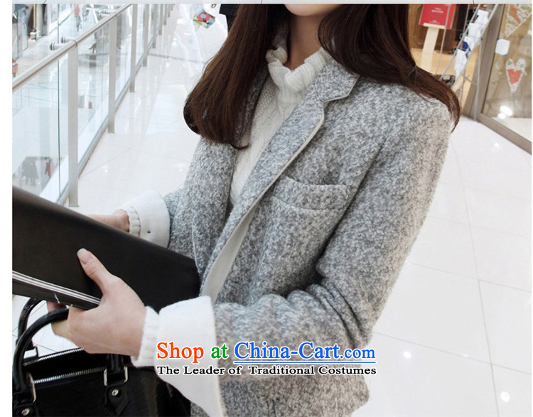 Gloria mini-ya 2015 new video a thin coat of autumn and winter female winter clothing Korean girl in gross? jacket long thick gray M picture, prices, brand platters! The elections are supplied in the national character of distribution, so action, buy now enjoy more preferential! As soon as possible.