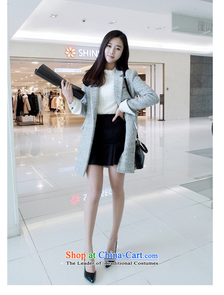 Gloria mini-ya 2015 new video a thin coat of autumn and winter female winter clothing Korean girl in gross? jacket long thick gray M picture, prices, brand platters! The elections are supplied in the national character of distribution, so action, buy now enjoy more preferential! As soon as possible.