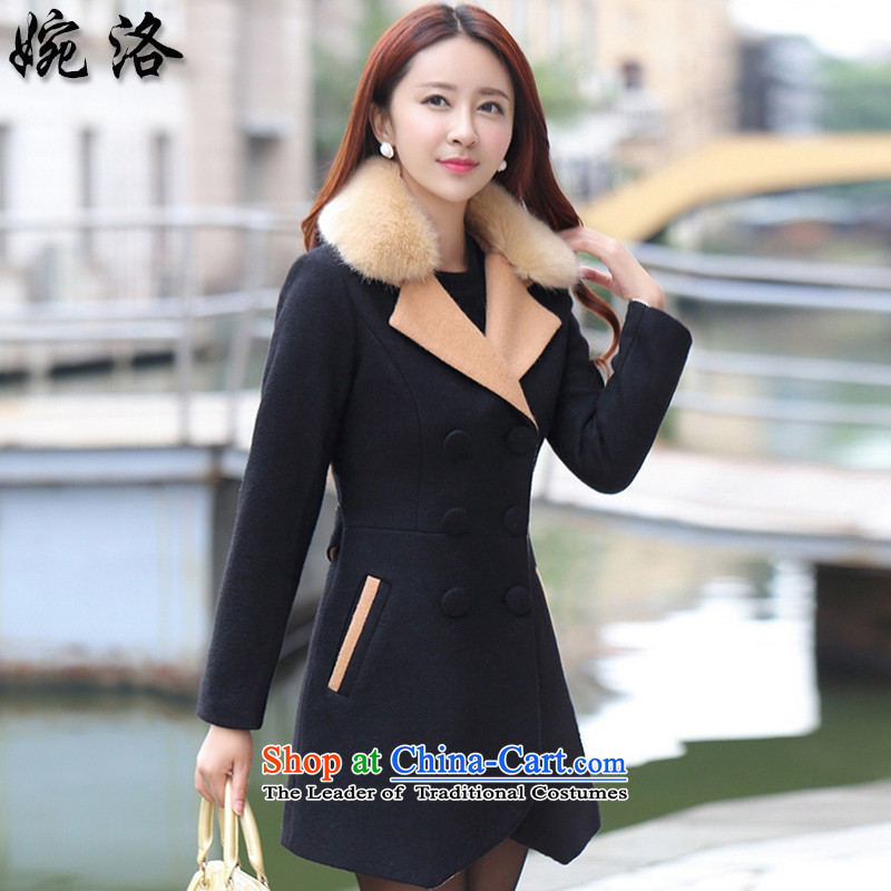 The 2015 autumn and winter Yuen new women's decoration in the body of a two-sided jacket coat GT7054 gross? black , L, Yuen (wanluo) , , , shopping on the Internet