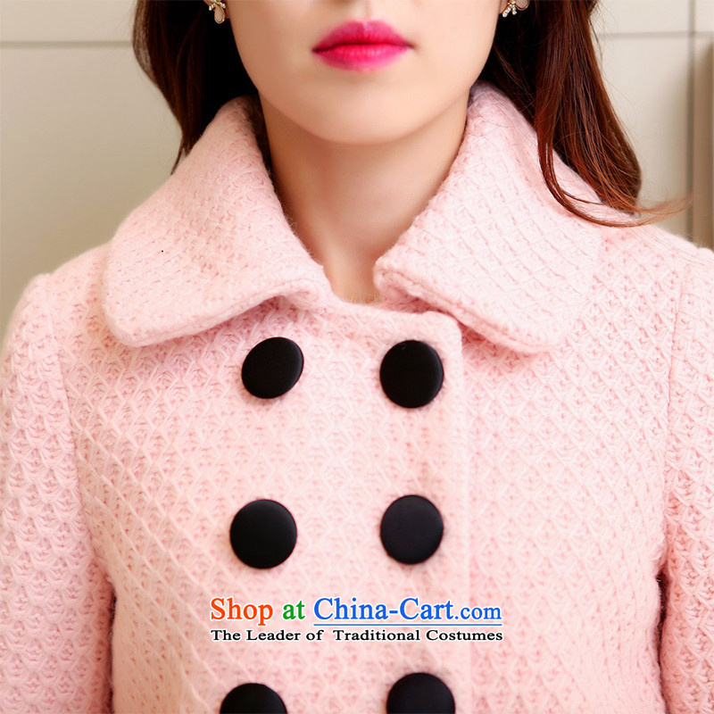 8Pak 2015 Autumn new products Sau San video thin Korean double-long-sleeved cute little Heung-pink coat? L gross 8po shopping on the Internet has been pressed.