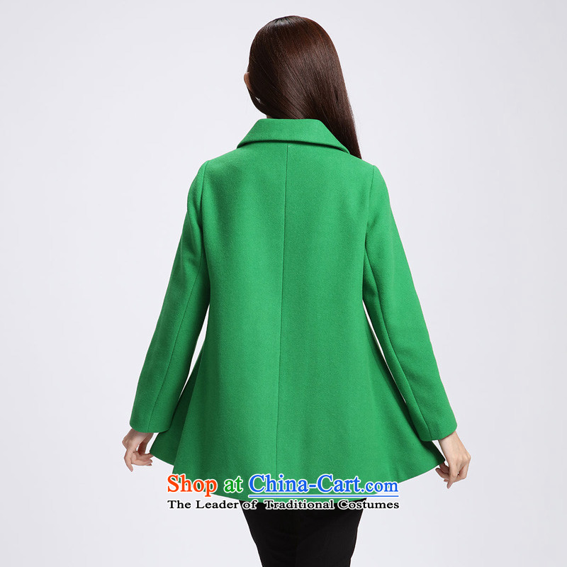 The representative of the water for larger women 2015 autumn and winter new double-wool a thick green grass S15DM5800 female jacket water authority (SHUIMIAO 3XL,) , , , shopping on the Internet