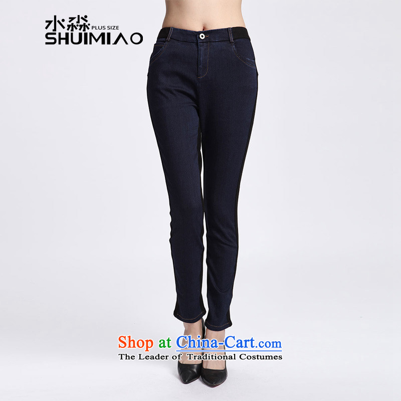 The representative of the water fat mm xl high waist jeans Women Ms. Castor trousers female autumn and winter pant S15DW5727 possession of?3XL