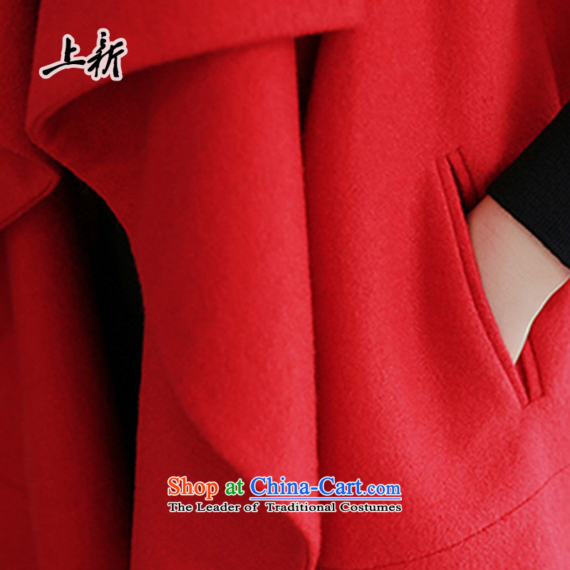 On the new 2015 autumn and winter new women's woolen a wool coat large Korean loose cloak over the medium to longer term gross HM-8171 jacket , Red? On the new shopping on the Internet has been pressed.