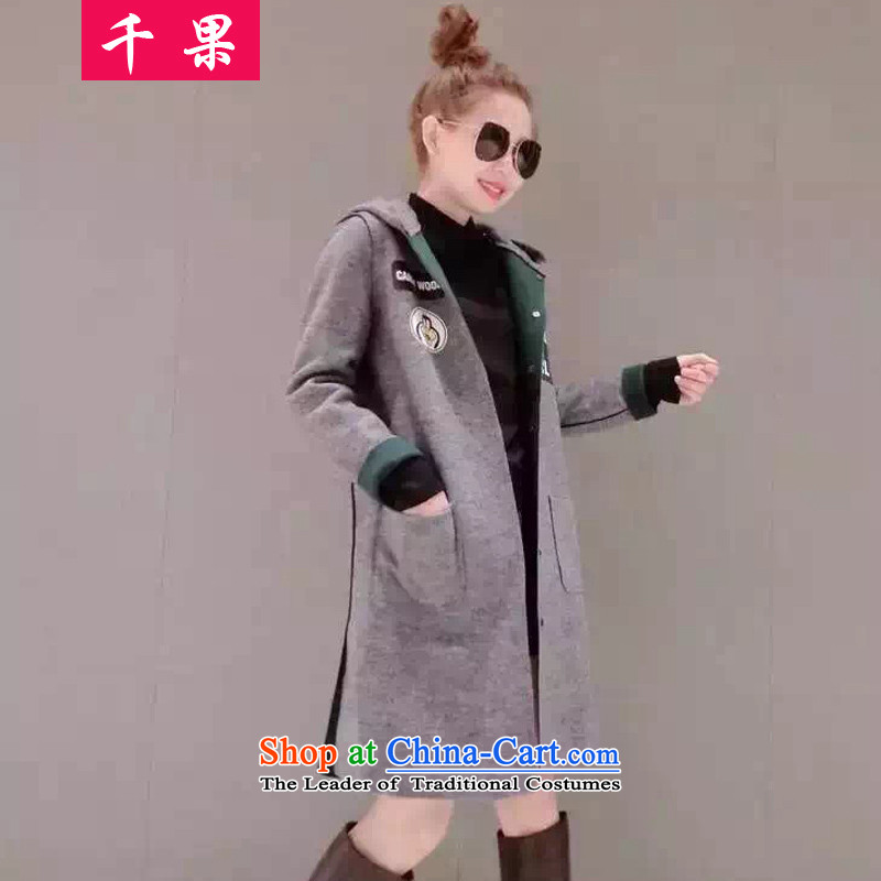 Thousands of autumn and winter fruit thick mm a wool coat to increase women's code 200 catties thick sister in Sau San long thin foil stamp video? 5781 Red 5XL175-215 jacket, around 922.747 thousand fruit (QIANGUO) , , , shopping on the Internet