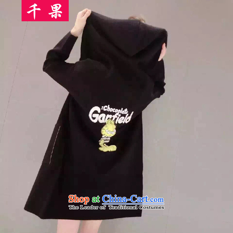 The results of the European station 2015 thousands of autumn and winter new Korean Edition to increase the number of wool coat of Sau San Fat MM loose? windbreaker video thin coat around 922.747 4XL160-175 black 579.5, thousands of fruit (QIANGUO) , , , s