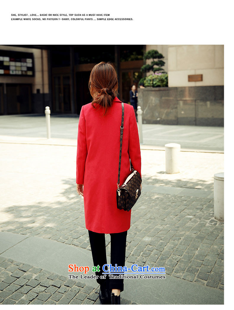 Kou poem Overgrown Tomb autumn and winter new 2015 gross jacket female letters? stickers in the long hair of Sau San? coats female red S picture, prices, brand platters! The elections are supplied in the national character of distribution, so action, buy now enjoy more preferential! As soon as possible.