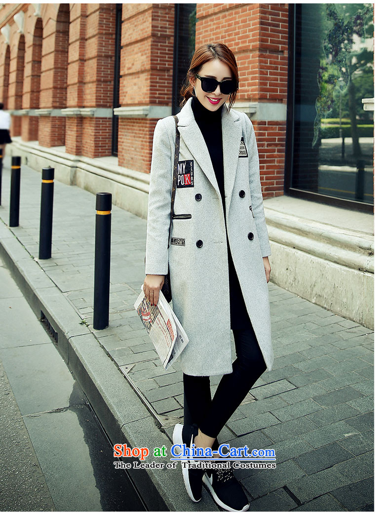 Kou poem Overgrown Tomb autumn and winter new 2015 gross jacket female letters? stickers in the long hair of Sau San? coats female red S picture, prices, brand platters! The elections are supplied in the national character of distribution, so action, buy now enjoy more preferential! As soon as possible.
