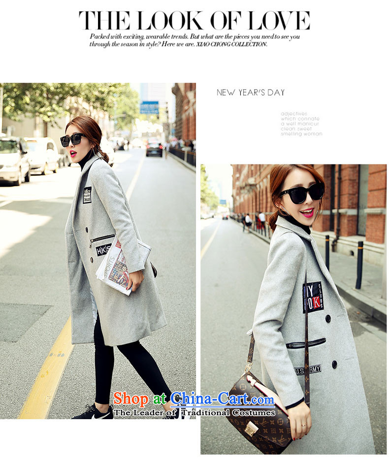 Kou poem Overgrown Tomb autumn and winter new 2015 gross jacket female letters? stickers in the long hair of Sau San? coats female red S picture, prices, brand platters! The elections are supplied in the national character of distribution, so action, buy now enjoy more preferential! As soon as possible.