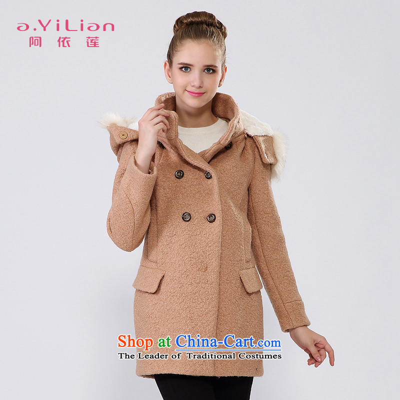 Aida 2015 Winter New Lin removable artificial wool is a classic double-wool coat jacket female CA34297570? light and colorL