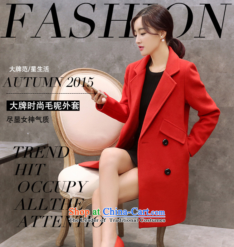 Plastic foil? jacket ya 2015 autumn and winter in long coats of Sau San double-suit for red woolen coat S picture, prices, brand platters! The elections are supplied in the national character of distribution, so action, buy now enjoy more preferential! As soon as possible.