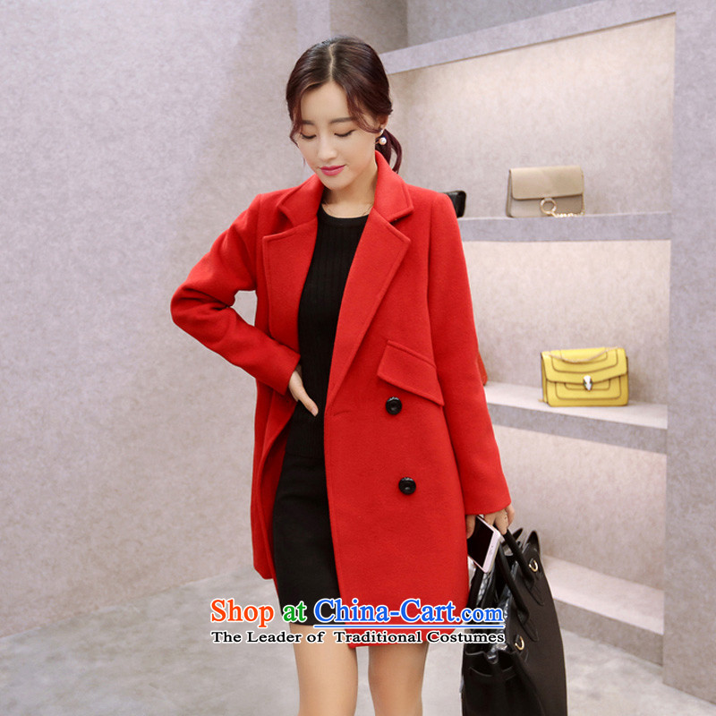 Plastic foil? jacket ya 2015 autumn and winter in long coats of Sau San double-suit for red woolen coat , Nga molding (arsul) , , , shopping on the Internet