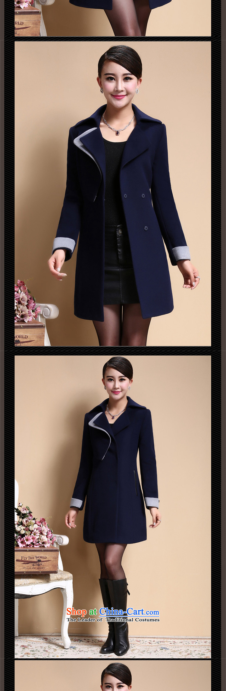Poetry printed a wool coat women 2015 new temperament Sau San Mao jacket? navy blue dress XXXXL picture, prices, brand platters! The elections are supplied in the national character of distribution, so action, buy now enjoy more preferential! As soon as possible.