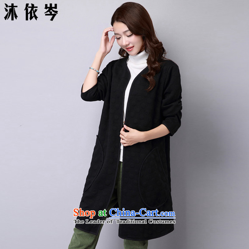 In accordance with the CEN 2015 bathing in the autumn and winter new women's retro arts van large long-sleeved jacket in women in loose long wave point autumn jackets J259# black XXL large number, in accordance with the CEN (MYC MU) , , , shopping on the