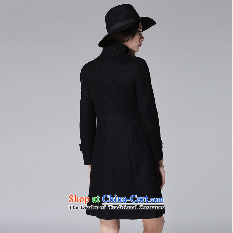 2015 winter clothing new Wool Velvet-thick black? plus windbreaker western style high-end in the collar of gross?? coats black jacket female plus extra thick L, dream-lint-free people , , , shopping on the Internet
