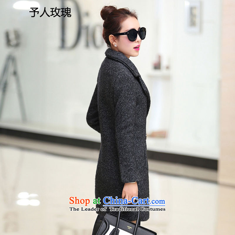 To Rose of autumn and winter 2015 Women's new Korean version of a Korean version of gross? jacket coat Women?   Gross black and gray , L, to persons rose (YURENMEIGUI) , , , shopping on the Internet