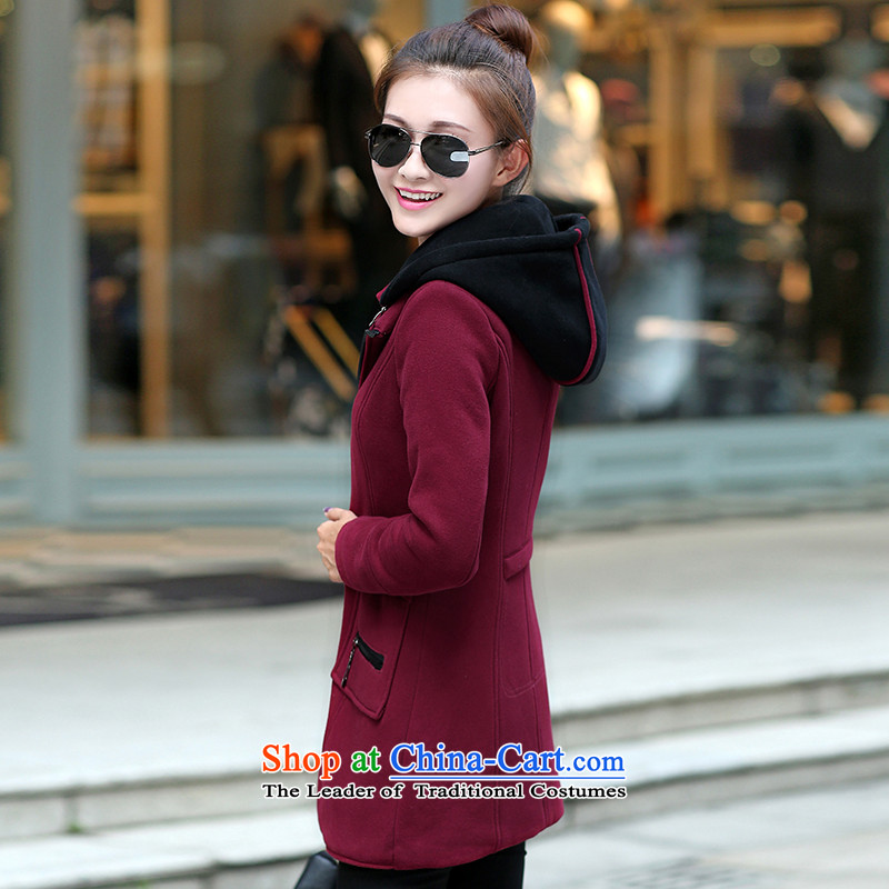 The thousands of 2015 for women winter coats in gross? Long Sau San Solid Color autumn and winter caps for larger video thin long-sleeved jacket girl English thoroughbred gross? , L, the chin (BENQIAN) , , , shopping on the Internet
