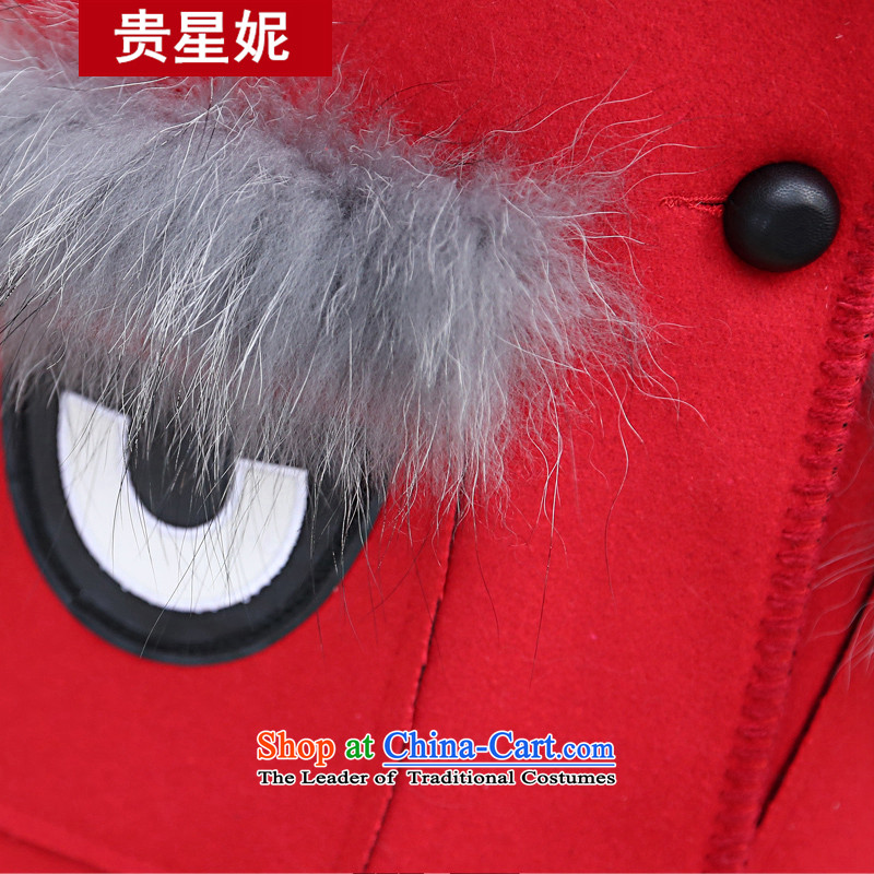 The Star Ni autumn and winter 2015 new sweet temperament gross? Version Korean female jacket long long-sleeved autumn and winter coats of wool Connie sub-RED M, The Star Ni , , , shopping on the Internet
