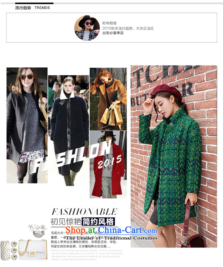 The 2015 Fall/Winter Collections thousands of women in the gross coats women? long thin large korea video edition Sau San Mao jacket female grass Green Grid? - Cotton Size -M picture, prices, brand platters! The elections are supplied in the national character of distribution, so action, buy now enjoy more preferential! As soon as possible.