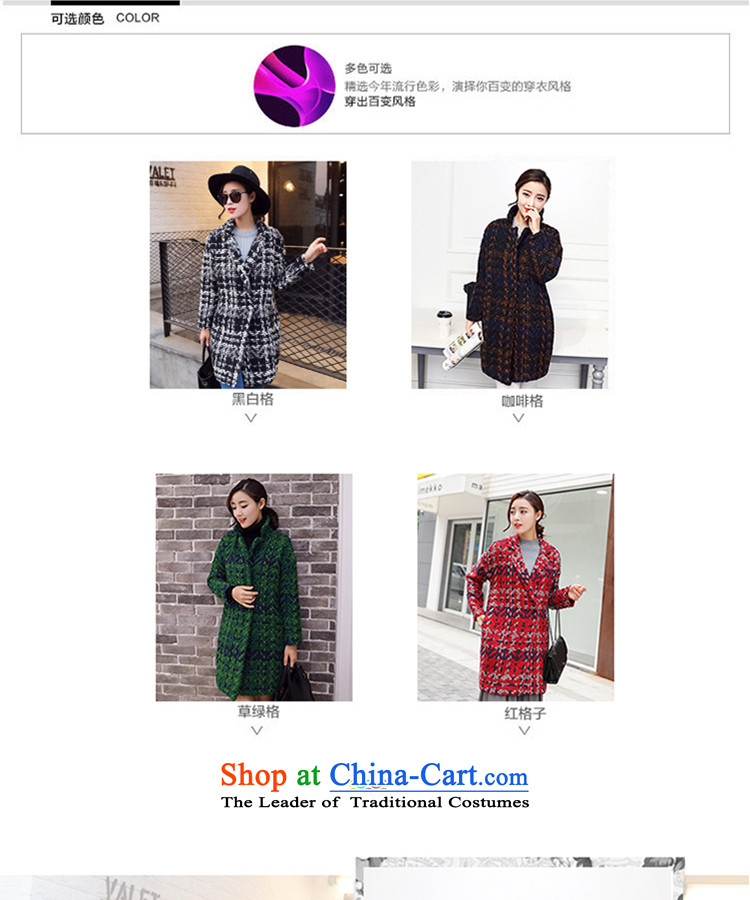 The 2015 Fall/Winter Collections thousands of women in the gross coats women? long thin large korea video edition Sau San Mao jacket female grass Green Grid? - Cotton Size -M picture, prices, brand platters! The elections are supplied in the national character of distribution, so action, buy now enjoy more preferential! As soon as possible.