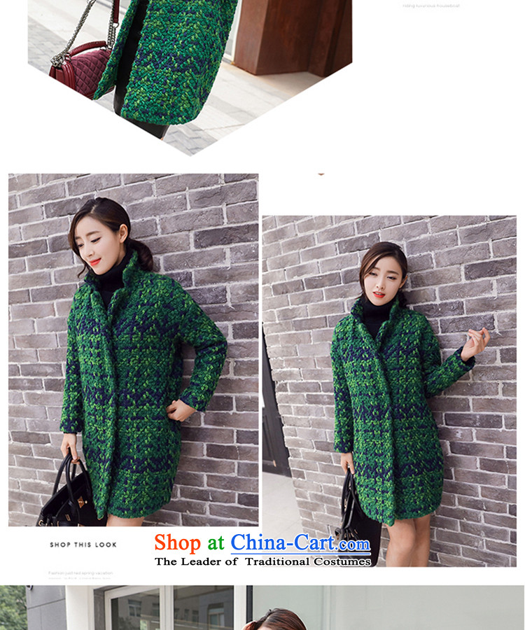 The 2015 Fall/Winter Collections thousands of women in the gross coats women? long thin large korea video edition Sau San Mao jacket female grass Green Grid? - Cotton Size -M picture, prices, brand platters! The elections are supplied in the national character of distribution, so action, buy now enjoy more preferential! As soon as possible.