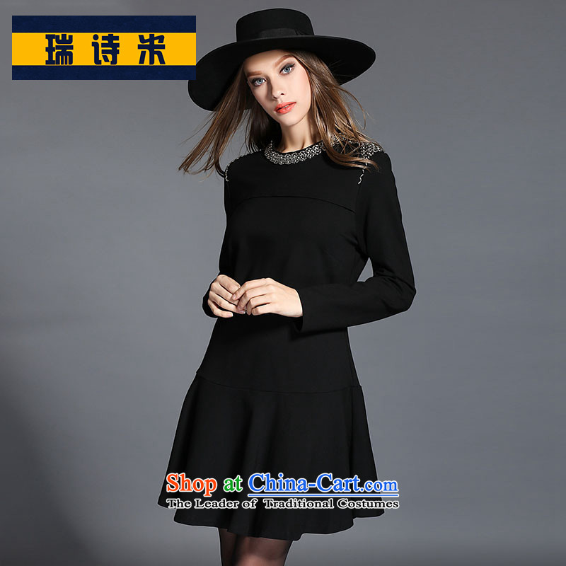 High-end to Europe and the process large fat mm thick women fall to increase expertise with sister 200 catties video thin skirt wear skirts winter dresses long-sleeved red 5XL, round-neck collar, poetry m (RUISMEES) , , , shopping on the Internet