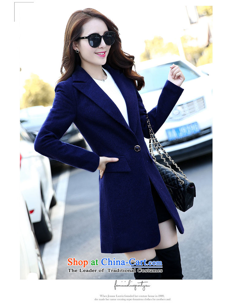 Piao Love Ting 2015 Fall/Winter Collections of new products in the long hair? a jacket coat windbreaker larger female navy M picture, prices, brand platters! The elections are supplied in the national character of distribution, so action, buy now enjoy more preferential! As soon as possible.
