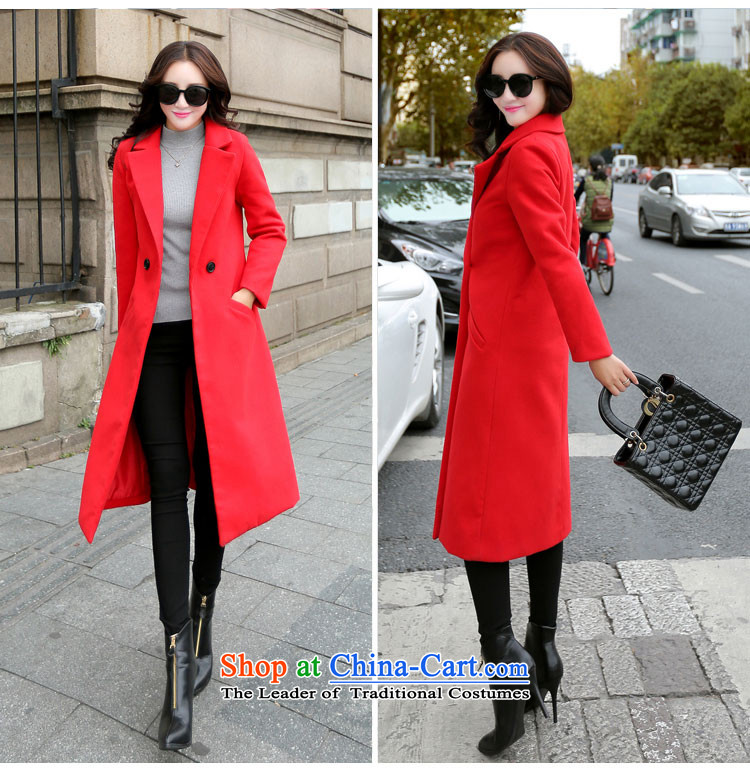 Song Connie declared 2015 autumn and winter new Korean Sau San a wool coat long hair stylish girl red jacket?  M picture, prices, brand platters! The elections are supplied in the national character of distribution, so action, buy now enjoy more preferential! As soon as possible.