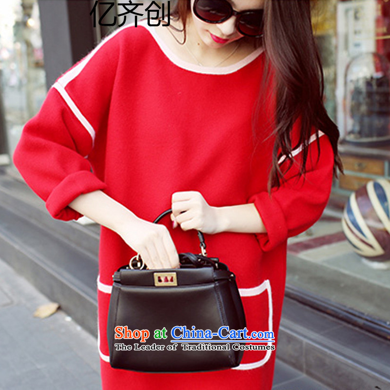 Billion by 2015 to create the girl in the xl long hair? dresses winter 200 MM thick long-sleeved relaxd catty, forming the skirt F027 RED XL, billion gymnastics shopping on the Internet has been pressed.