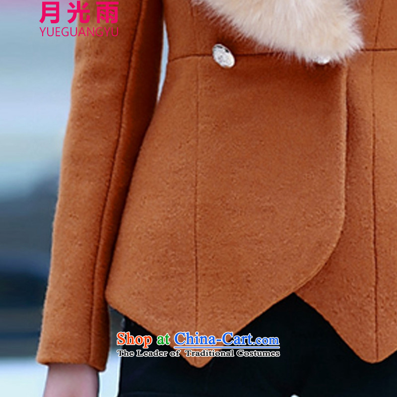 The Moonlight Rain Coat 2015 gross? autumn and winter new for women Korean citizenry nagymaros for a wool coat short yellow XXL, Ms. stylish Moonlight Rain (YUEGUANGYU) , , , shopping on the Internet