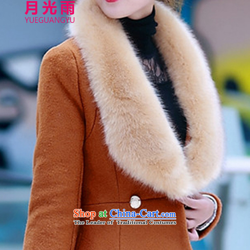 The Moonlight Rain Coat 2015 gross? autumn and winter new for women Korean citizenry nagymaros for a wool coat short yellow XXL, Ms. stylish Moonlight Rain (YUEGUANGYU) , , , shopping on the Internet