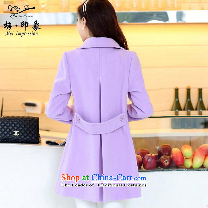 Mui impression Fall/Winter Collections 2015 new double-thick mm larger ladies casual jacket relaxd minimum gross? incense windbreaker girls a wool coat female violet M 90-105 catty to wear, Jaime impression (mei impression) , , , shopping on the Internet