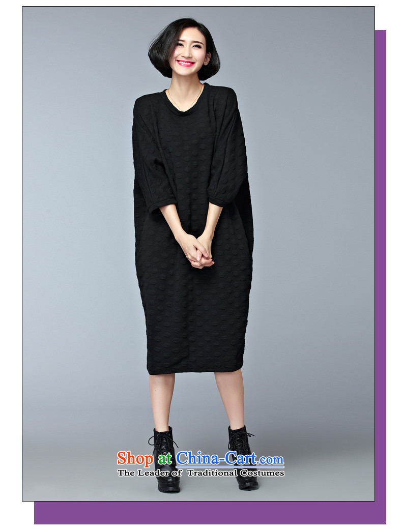 Double Chin Yi Su-autumn and winter large women's dresses to intensify the long loose dress code pictures are black ZM7536, prices, brand platters! The elections are supplied in the national character of distribution, so action, buy now enjoy more preferential! As soon as possible.