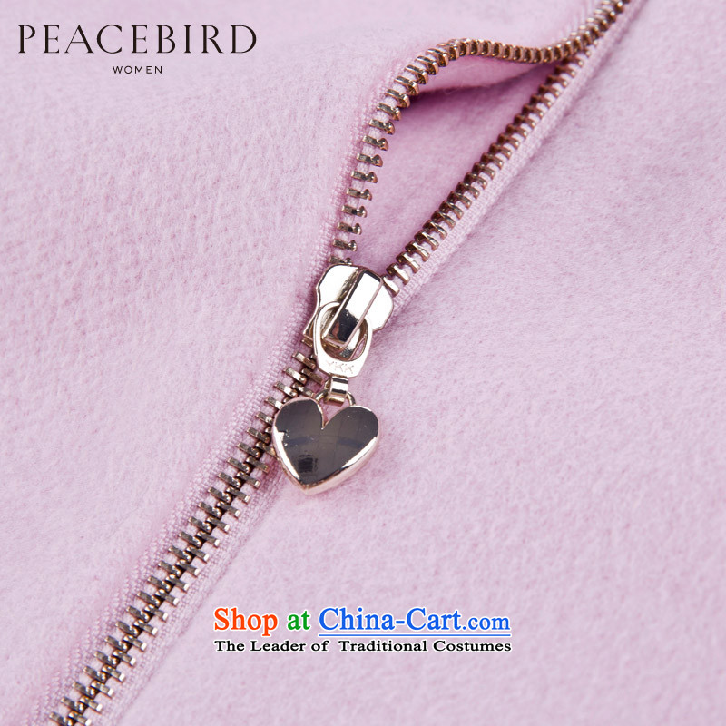 [ New shining peacebird Women's Health 2015 winter clothing new products round-neck collar double-side A4AA54521 coats , light blue peacebird shopping on the Internet has been pressed.