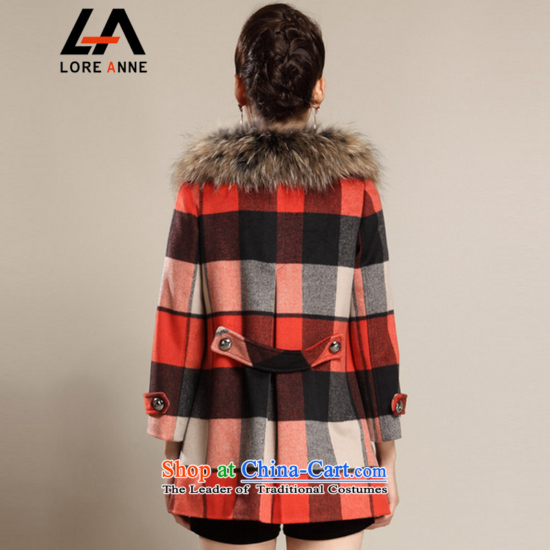 La 2015 autumn and winter genuine new Korean version of a girl in the wool? jacket long 7020 ORANGE L,LORE ANNE LA,,, shopping on the Internet