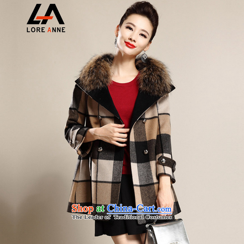 La 2015 autumn and winter genuine new Korean version of a girl in the wool? jacket long 7020 ORANGE L,LORE ANNE LA,,, shopping on the Internet
