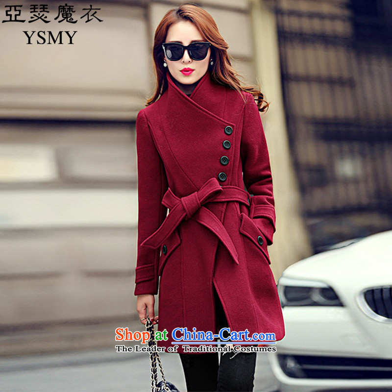 Arthur magic yi 2015 Fall/Winter Collections New Sau San Mao coats women won? Edition tether collar in long thin hair a graphics jacket female red , L, and Joseph Magic Yi (YSMY) , , , shopping on the Internet