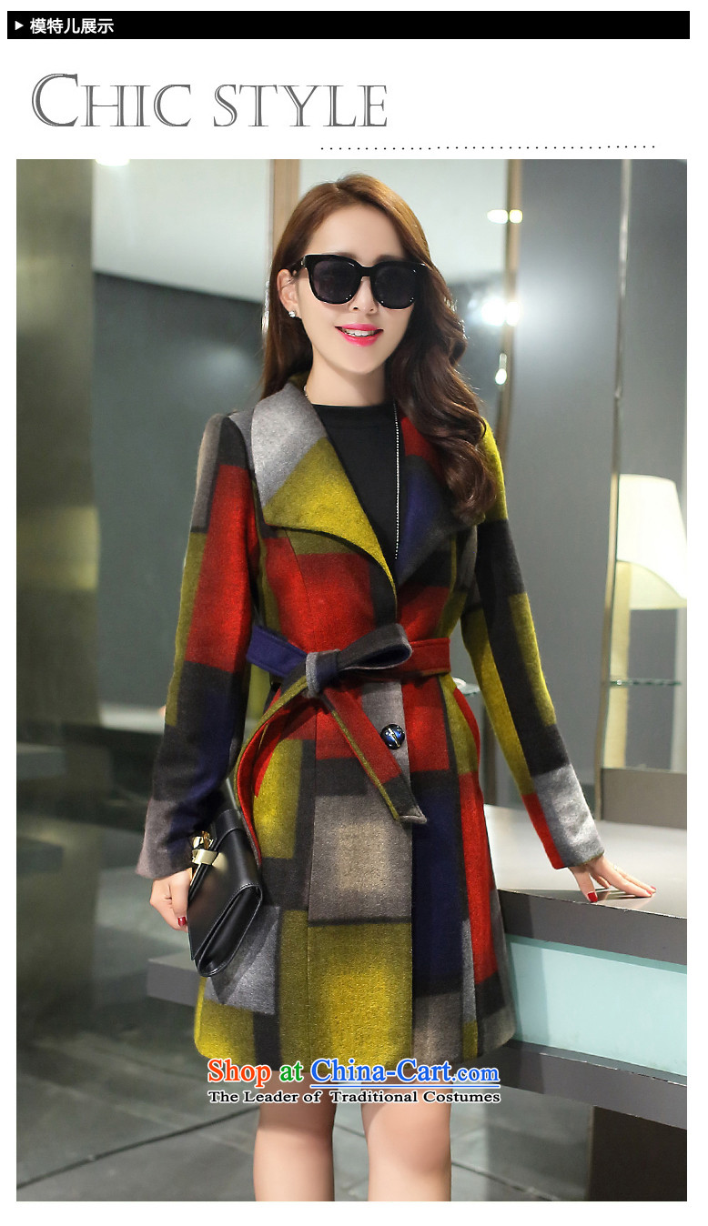 Gloria Ruili 2015 autumn and winter new classic abstract grid? 9036 gross coats jacket blue patterned L picture, prices, brand platters! The elections are supplied in the national character of distribution, so action, buy now enjoy more preferential! As soon as possible.