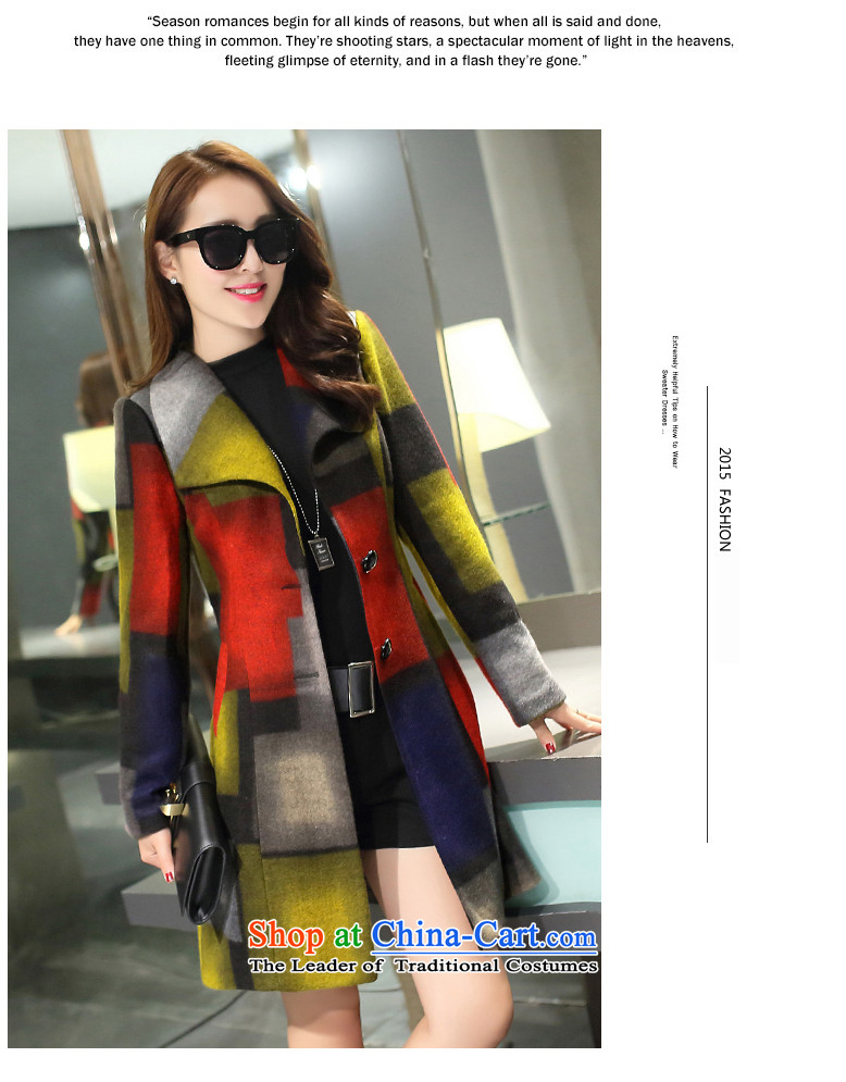 Gloria Ruili 2015 autumn and winter new classic abstract grid? 9036 gross coats jacket blue patterned L picture, prices, brand platters! The elections are supplied in the national character of distribution, so action, buy now enjoy more preferential! As soon as possible.