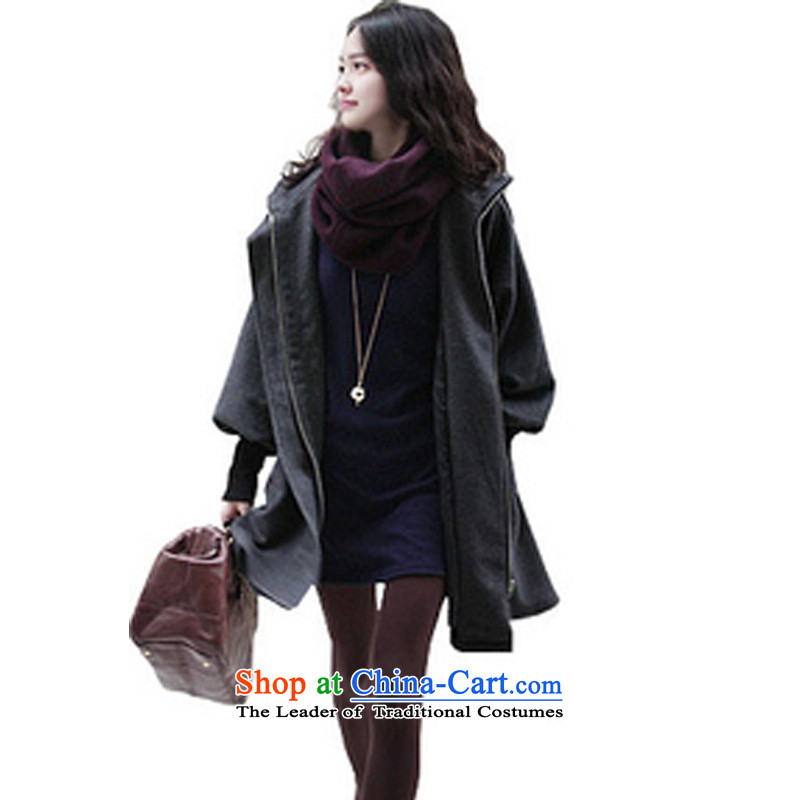 The Fik Owen autumn and winter new extra female Korean version of Fat MM to xl gross? coats, Sau San graphics plus thin cotton waffle windbreaker female jacket charcoal gray cotton Plus Edition 4XL, fik fergerowen Owen () , , , shopping on the Internet