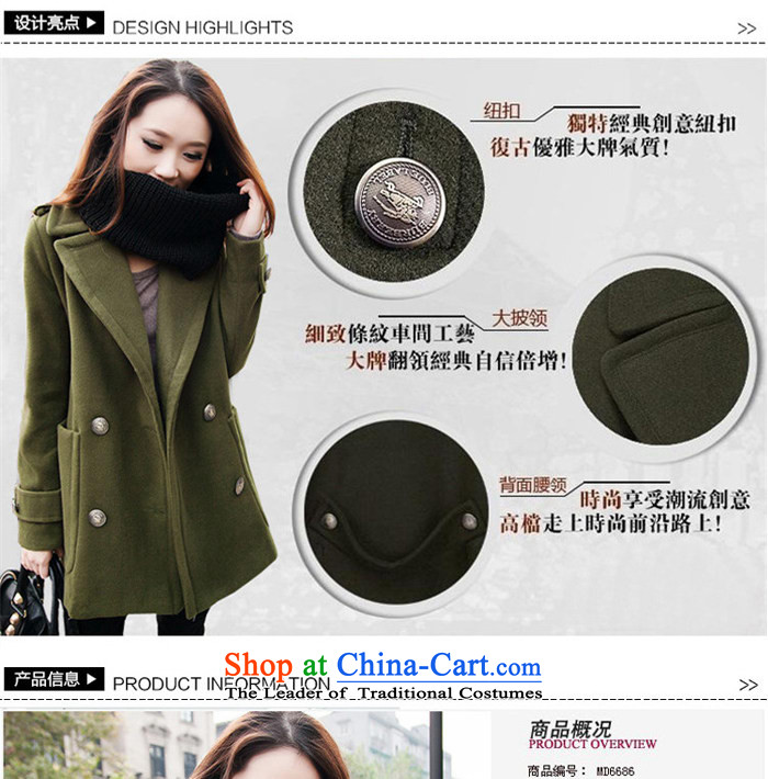 Auberge 2015 to increase the number of women with thick winter clothing Korean mm double-reverse collar video thin hair? large jacket a wool coat dark blue    5XL picture, prices, brand platters! The elections are supplied in the national character of distribution, so action, buy now enjoy more preferential! As soon as possible.